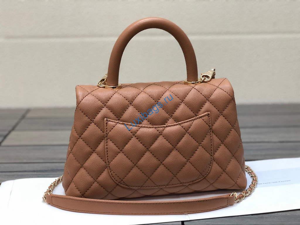 Chanel A92991 Large Flap Bag With Top Handle handBag Brown | img 5781