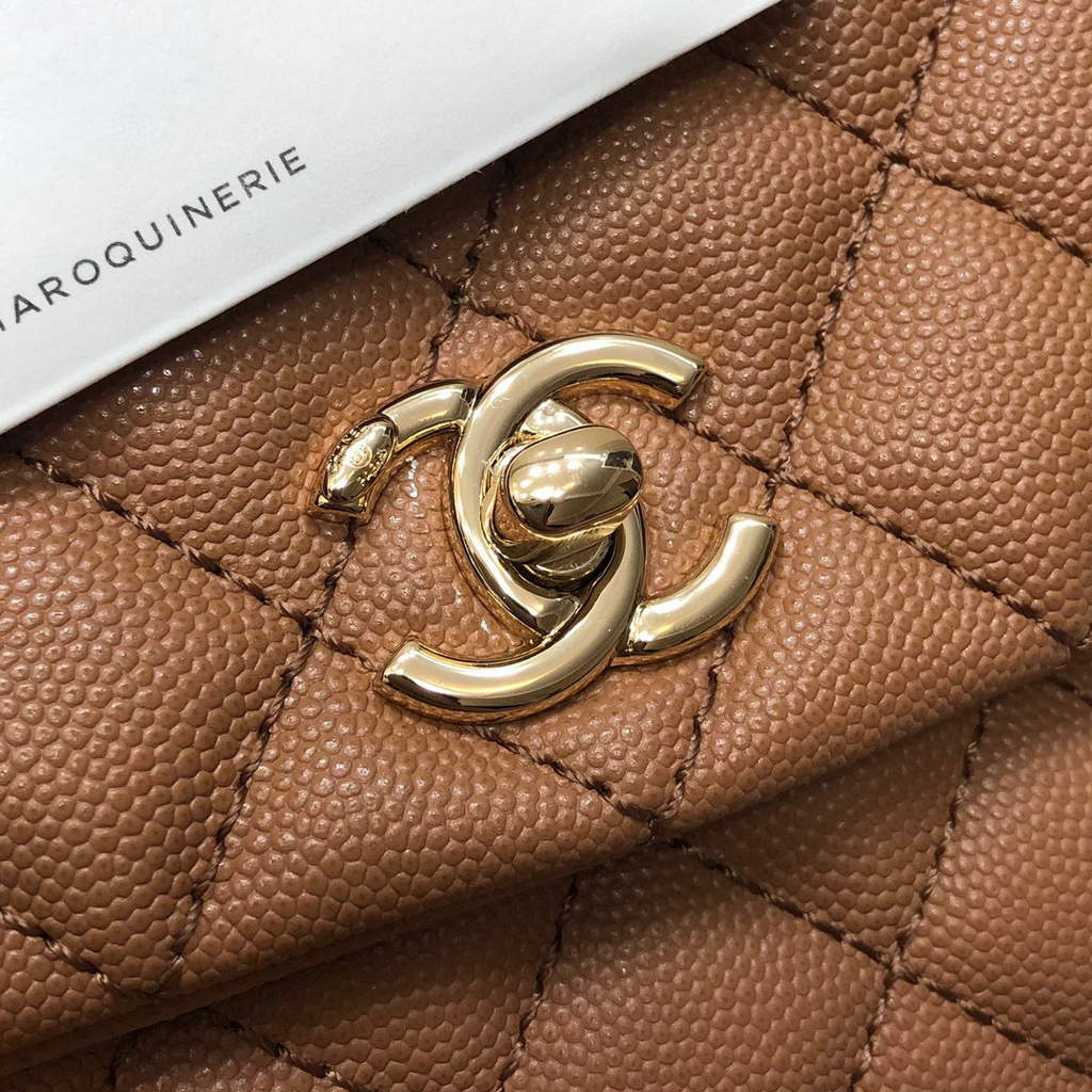 Chanel A92991 Large Flap Bag With Top Handle handBag Brown | img 5783