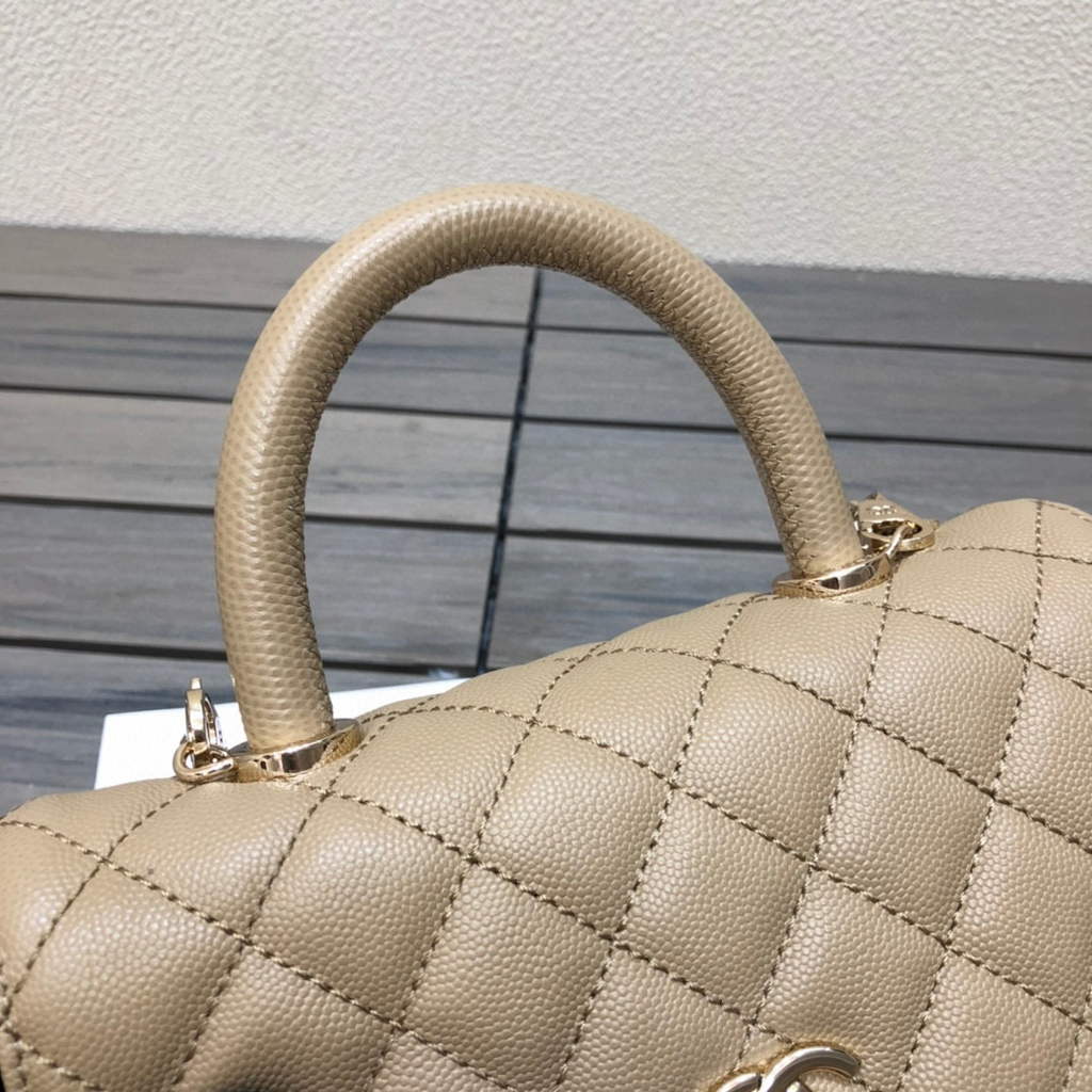 Chanel A92991 Large Flap Bag With Top Handle handBag Apricot | img 5839