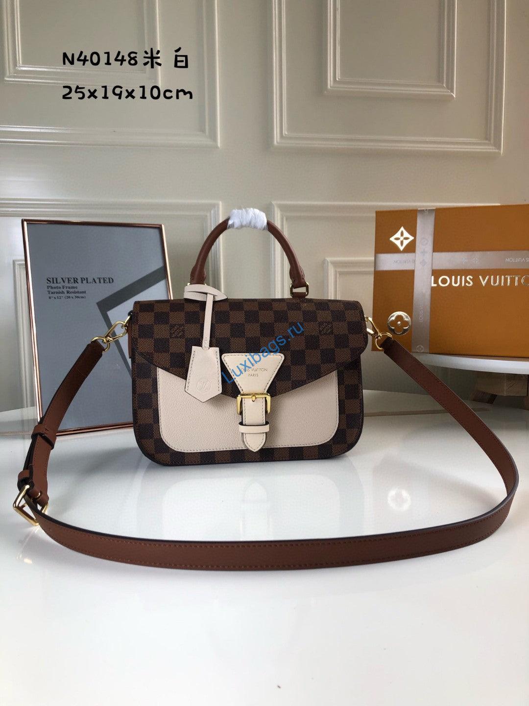 Louis Vuitton N40148 LV Trendy Crossbody Bag Damier Ebene Beige