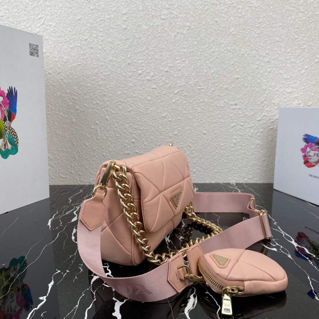Prada 1BD292 Prada System nappa leather patchwork Bag Light Pink | prada 1bd292 prada system nappa leather patchwork bag light pink 2