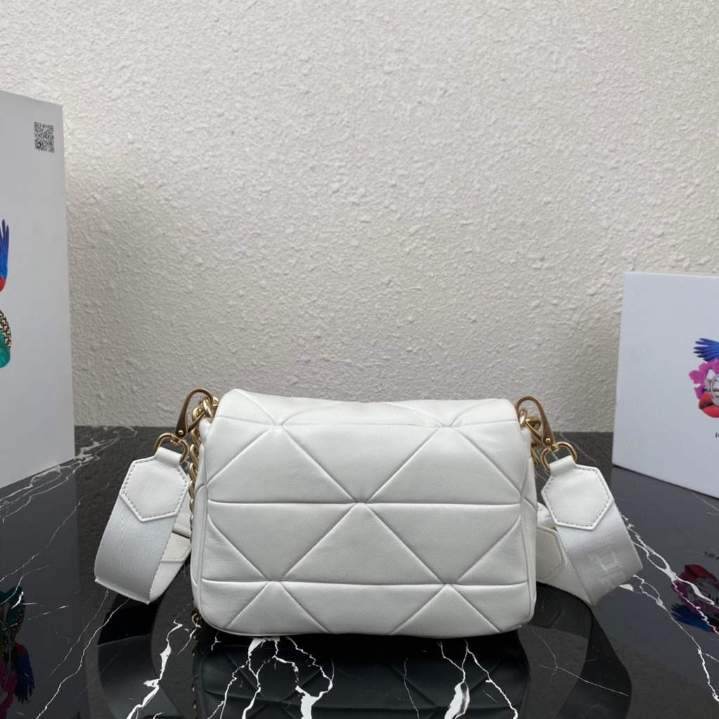 Prada 1BD292 Prada System nappa leather patchwork Bag White | prada 1bd292 prada system nappa leather patchwork bag white 3