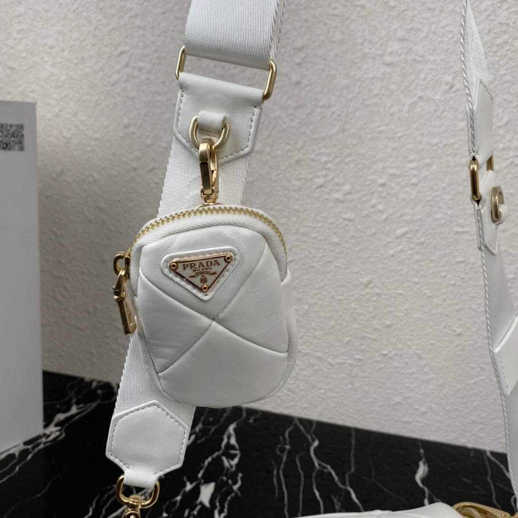 Prada 1BD292 Prada System nappa leather patchwork Bag White | prada 1bd292 prada system nappa leather patchwork bag white 7