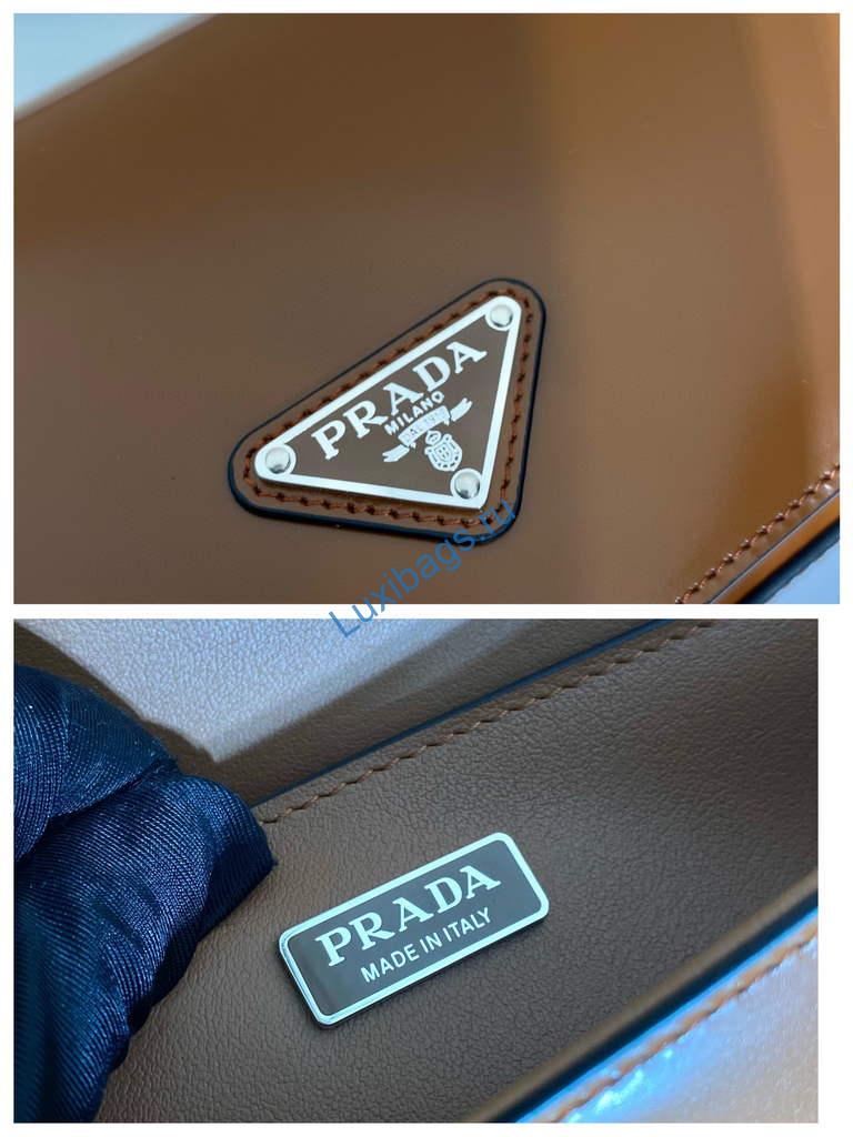 Prada 1BD323 Brushed leather Prada Femme bag Brown | prada 1bd323 brushed leather prada femme bag 28
