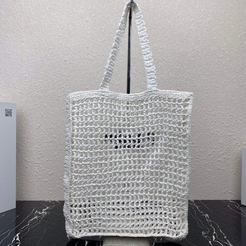 Prada 1BG393 Raffia tote bag White | prada 1bg393 raffia tote bag rose red 22