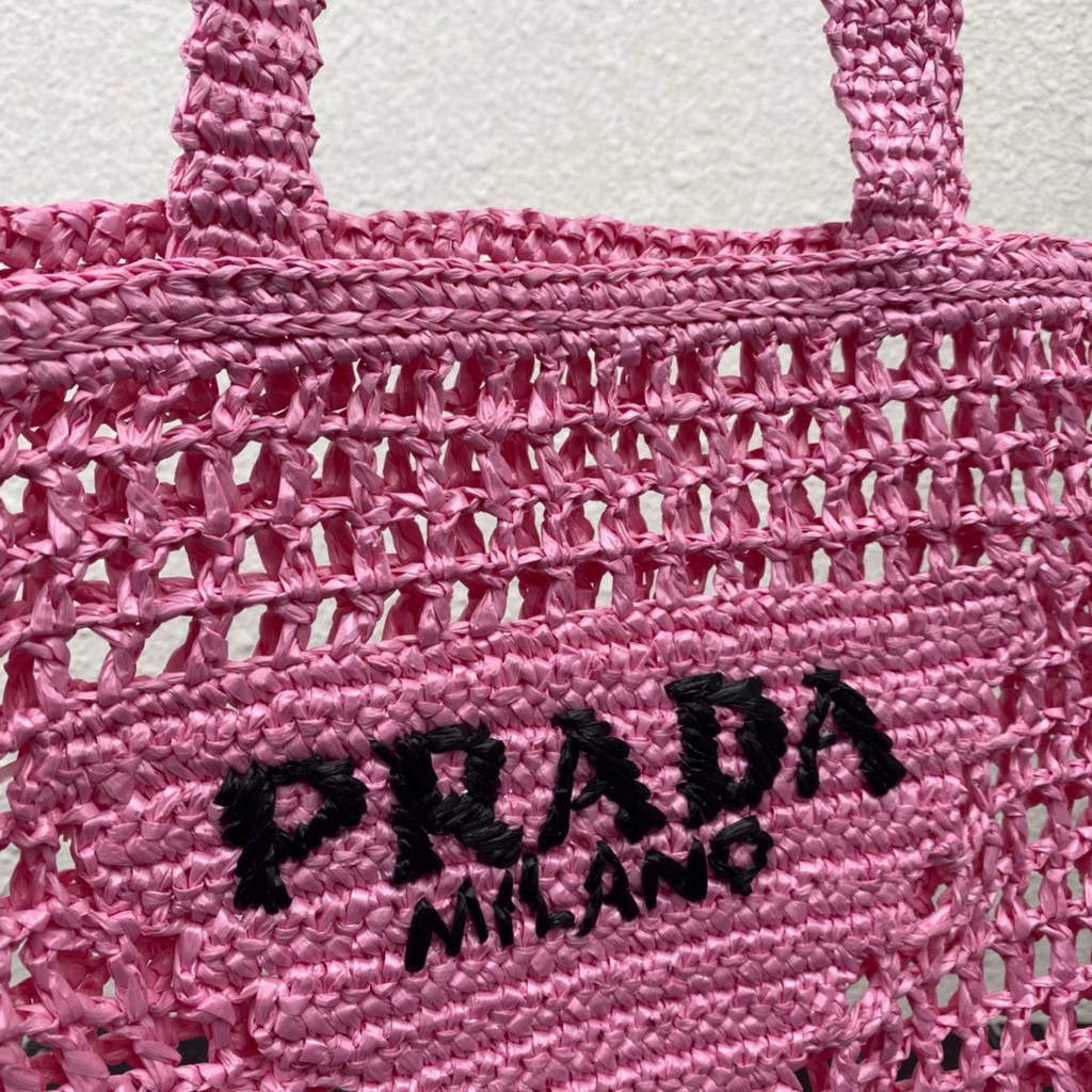 Prada 1BG393 Raffia tote bag Rose red | prada 1bg393 raffia tote bag rose red 42