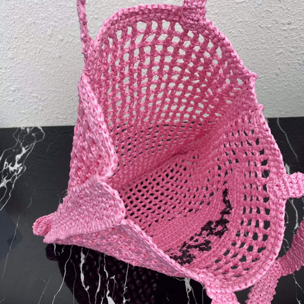 Prada 1BG393 Raffia tote bag Rose red | prada 1bg393 raffia tote bag rose red 45