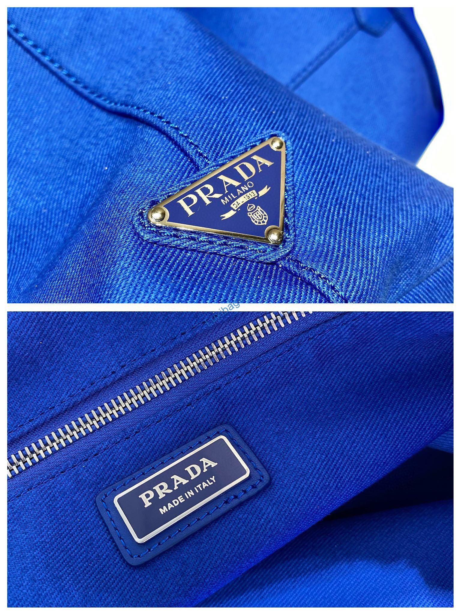 Prada 1BG395 Drill tote Shoulder bag Blue | prada 1bg395 drill tote shoulder bag 18