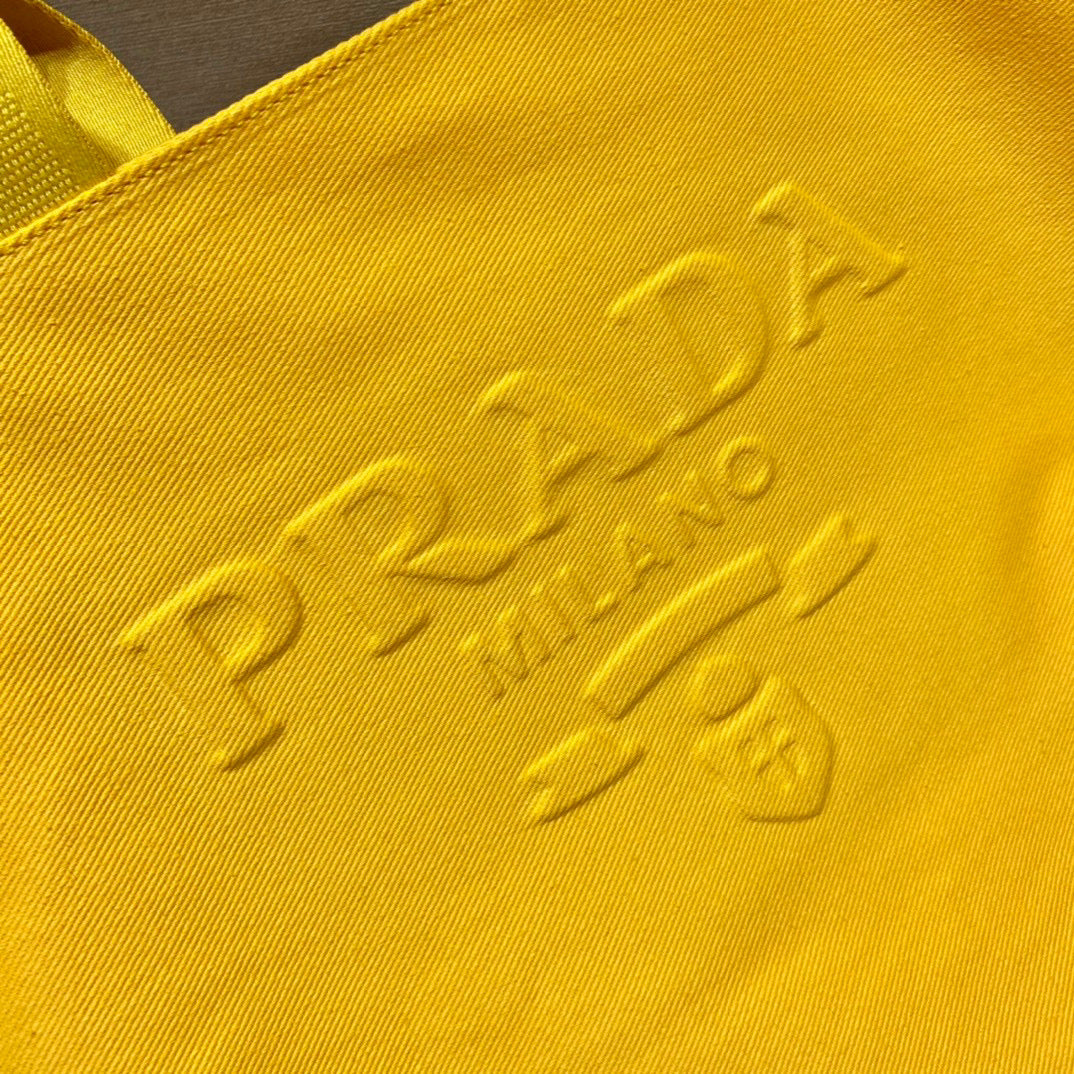Prada 1BG395 Drill tote Shoulder bag Yellow | prada 1bg395 drill tote shoulder bag 23