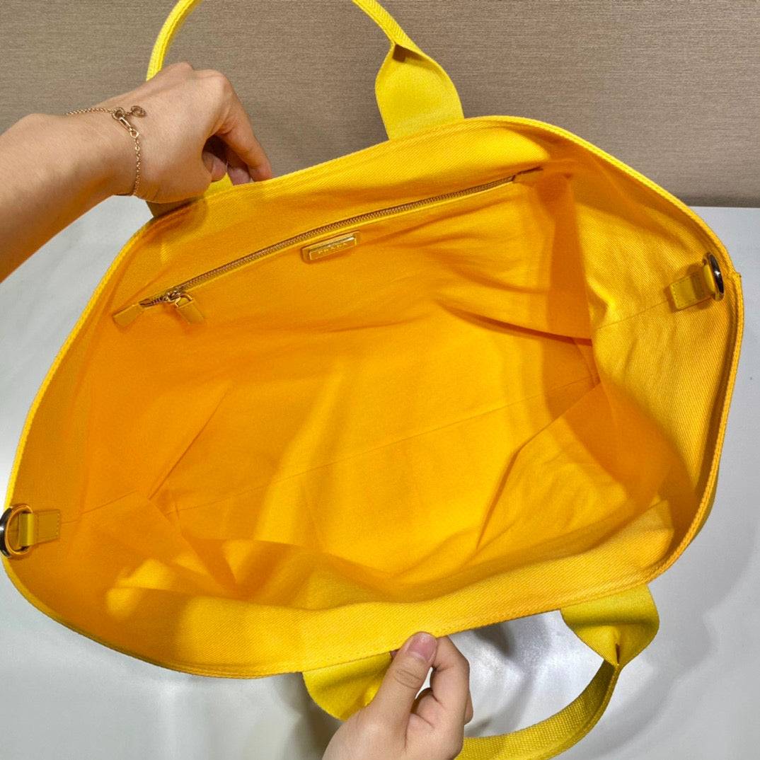 Prada 1BG395 Drill tote Shoulder bag Yellow | prada 1bg395 drill tote shoulder bag 25