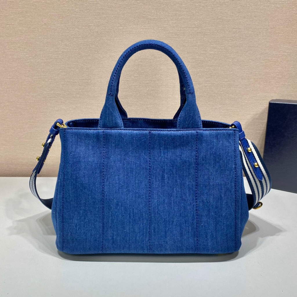 Prada 1BG439 Denim Tote bag Blue | prada 1bg439 denim tote bag 14