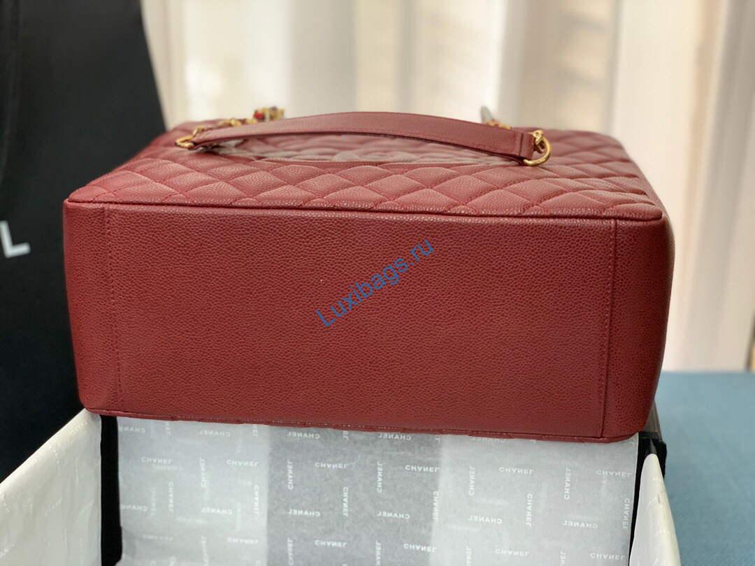 Chanel A50995 Matelasse GST Chain Tote bag caviar Calfskin leather Wine Red Gold | chanel a50995 matelasse gst chain tote bag caviar calfskin leather wine red gold 16