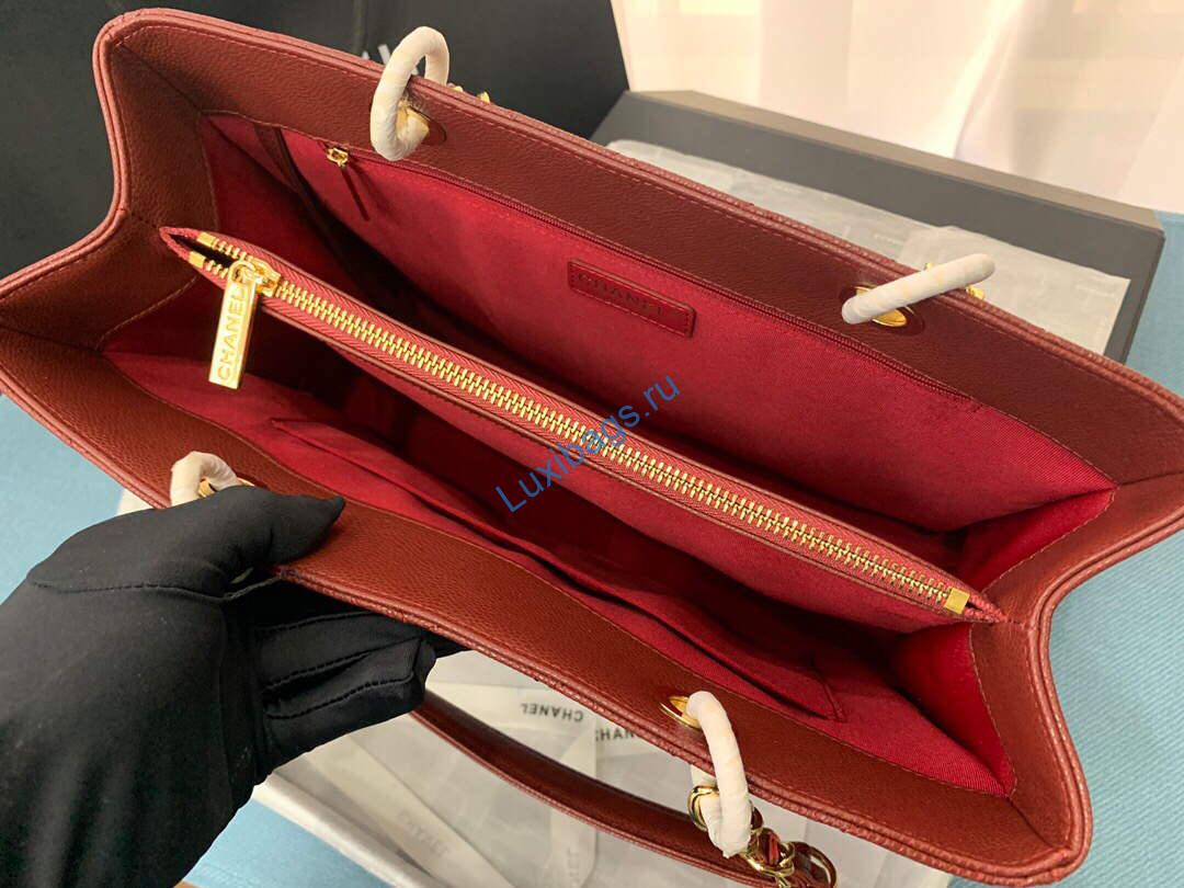 Chanel A50995 Matelasse GST Chain Tote bag caviar Calfskin leather Wine Red Gold | chanel a50995 matelasse gst chain tote bag caviar calfskin leather wine red gold 17