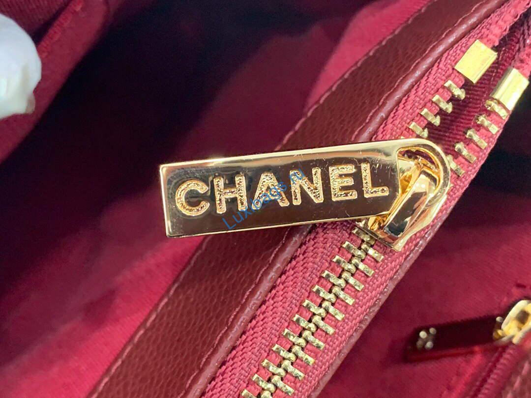 Chanel A50995 Matelasse GST Chain Tote bag caviar Calfskin leather Wine Red Gold | chanel a50995 matelasse gst chain tote bag caviar calfskin leather wine red gold 18