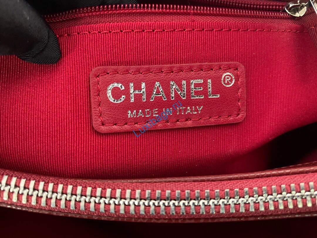 Chanel A50995 Matelasse GST Chain Tote bag caviar Calfskin leather Wine Red Silver | chanel a50995 matelasse gst chain tote bag caviar calfskin leather wine red sivler 9