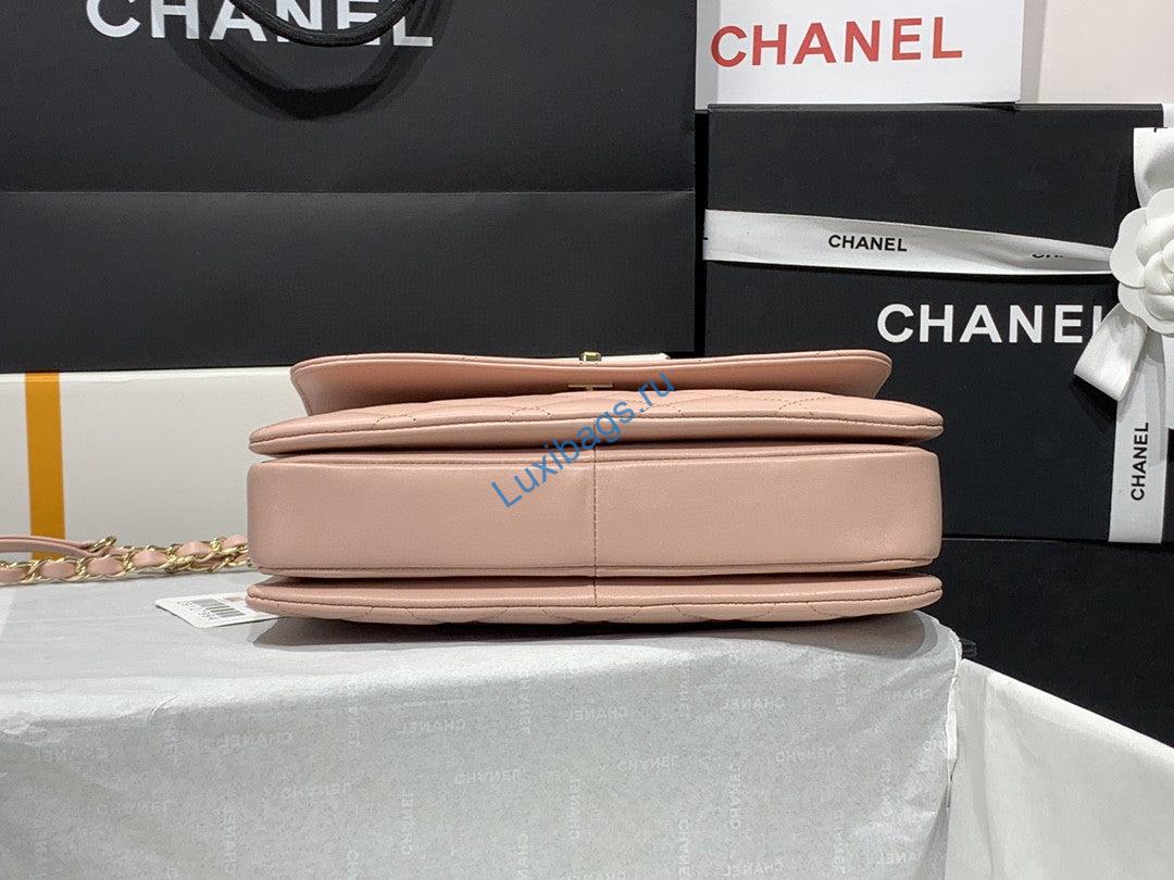 Chanel A92236 Small Trendy CC Flap Bag With Top Handle Lambskin bag Pink Gold | chanel a92236 small trendy cc flap bag with top handle lambskin bag pink gold 08