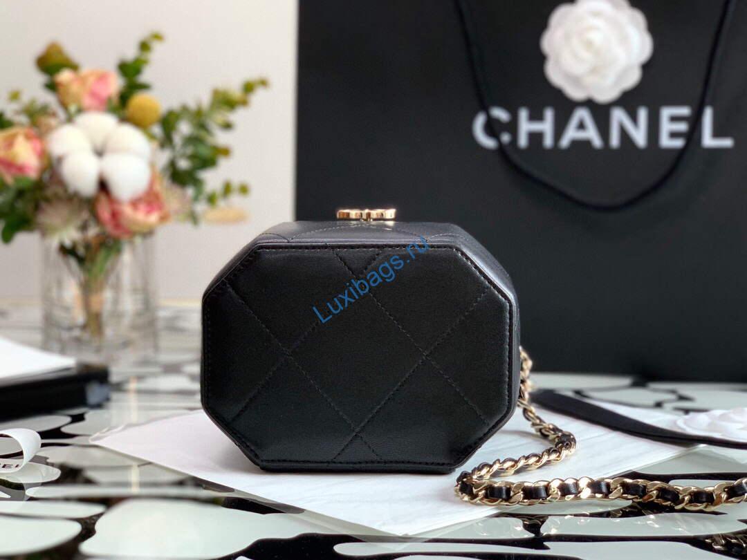 Chanel A99077 Vanity With Chain Lambskin Gold Tone Black | chanel a99077 vanity with chain lambskin gold tone black luxibags.ru 1