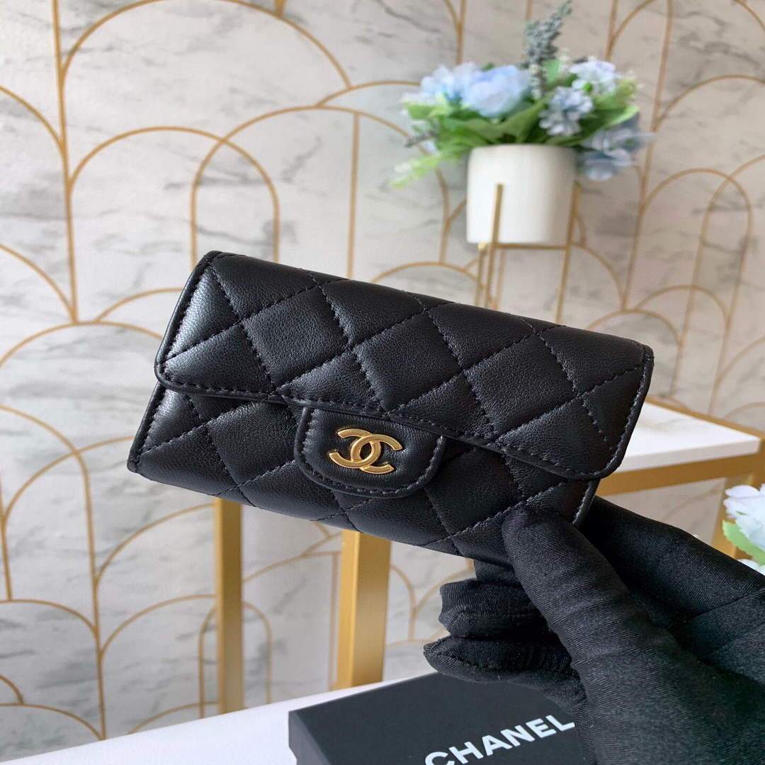 Chanel AP0214 Classic Card Holder Lambskin Black Gold | chanel ap0214 classic card holder lambskin black gold 3 luxibags.ru 1