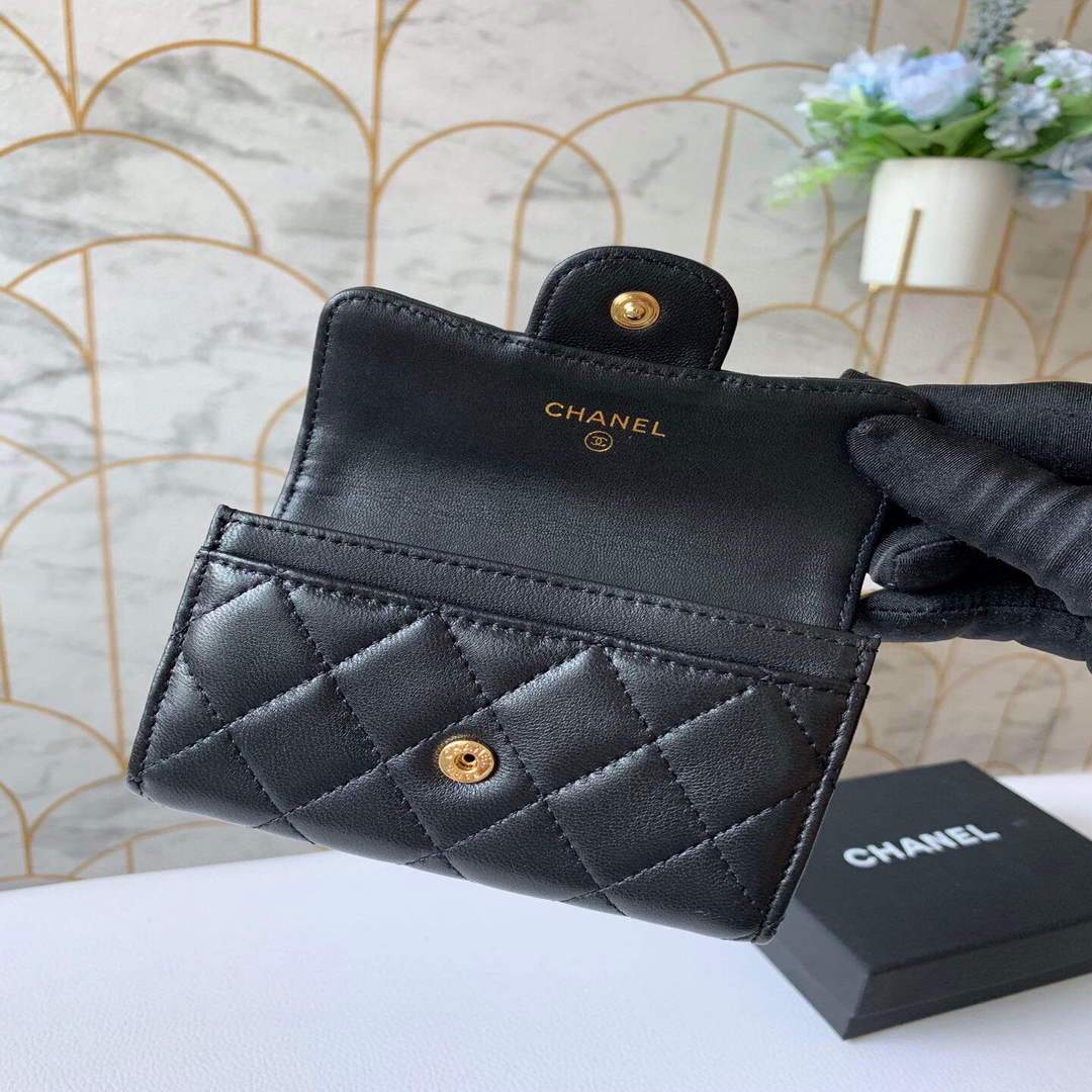 Chanel AP0214 Classic Card Holder Lambskin Black Gold | chanel ap0214 classic card holder lambskin black gold 6 luxibags.ru 1