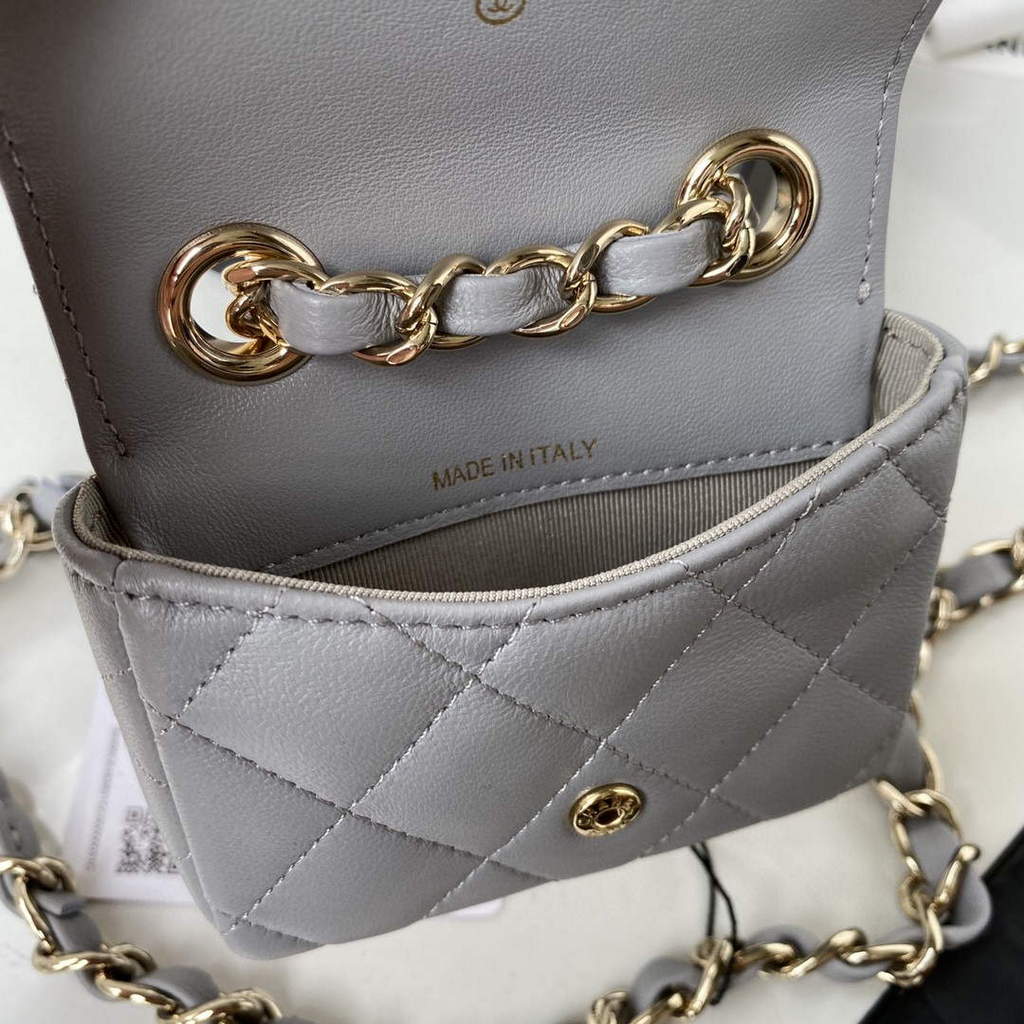 Chanel AP2305 Chanel Mini Flap bag Calfskin Grey | chanel ap2305 chanel mini flap bag calfskin grey 09