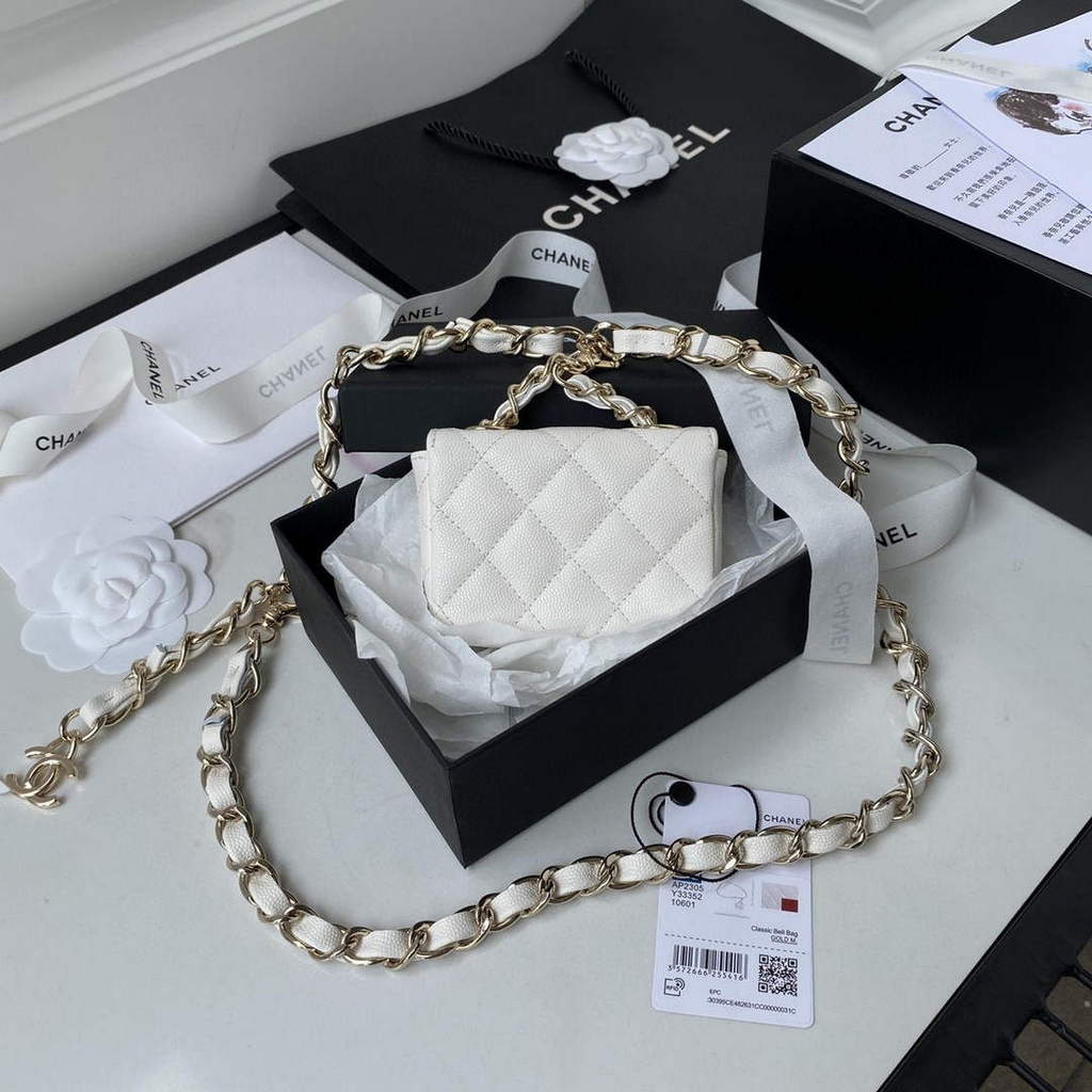Chanel AP2305 Chanel Mini Flap bag Calfskin White | chanel ap2305 chanel mini flap bag calfskin white 002