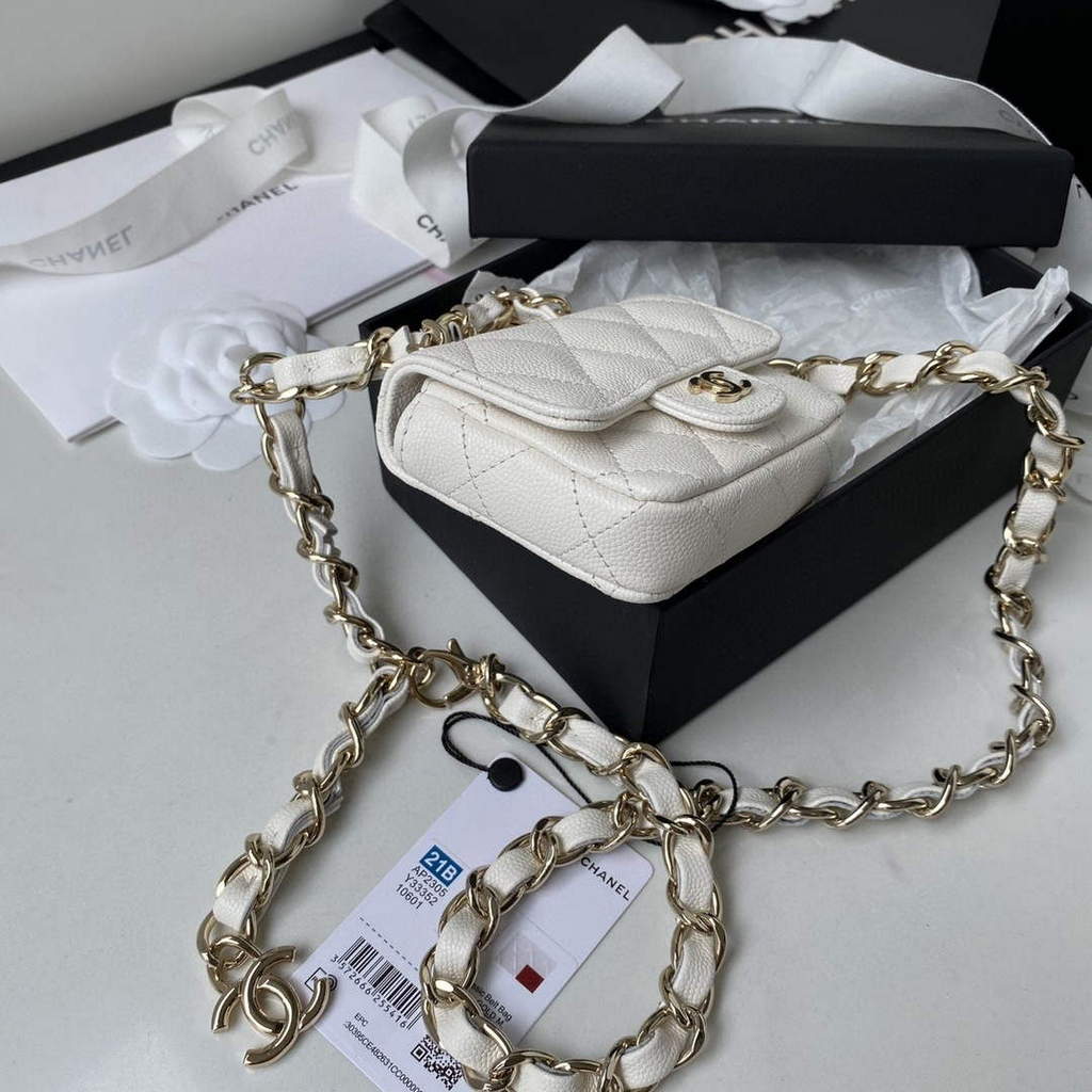 Chanel AP2305 Chanel Mini Flap bag Calfskin White | chanel ap2305 chanel mini flap bag calfskin white 004
