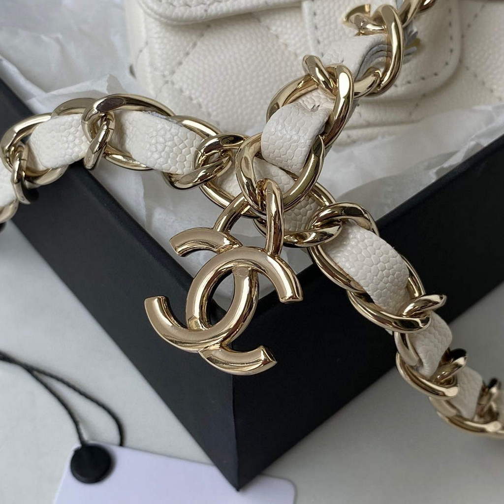 Chanel AP2305 Chanel Mini Flap bag Calfskin White | chanel ap2305 chanel mini flap bag calfskin white 005