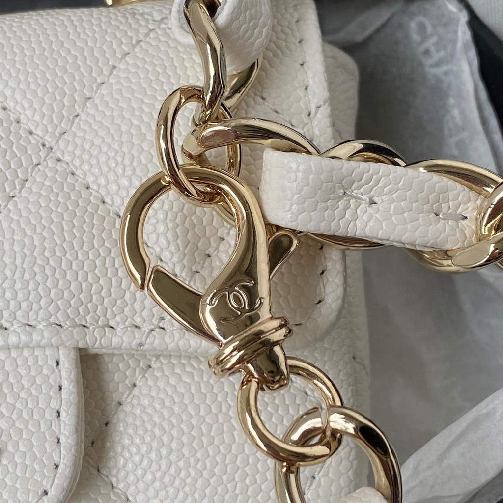 Chanel AP2305 Chanel Mini Flap bag Calfskin White | chanel ap2305 chanel mini flap bag calfskin white 006