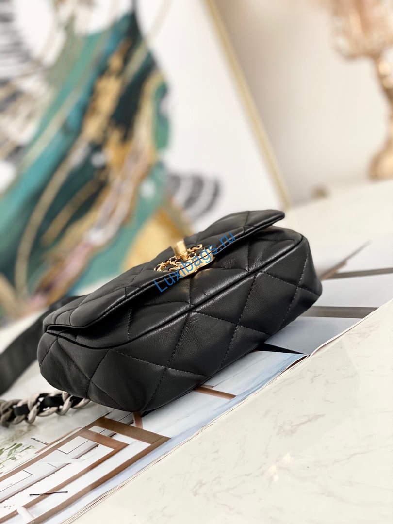 Chanel AS1163 Chanel Flap bag Lambskin Black | chanel as1163 chanel flap bag woolen lambskin black 03