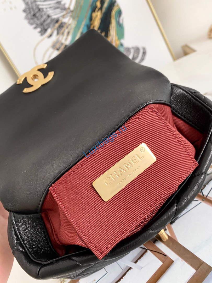 Chanel AS1163 Chanel Flap bag Lambskin Black | chanel as1163 chanel flap bag woolen lambskin black 09