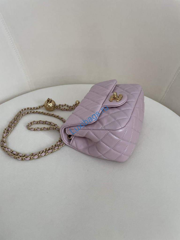 chanel as1786 flap bag shoulder handbag lambskin light purple 7 Chanel AS1786 Flap Bag Shoulder Handbag Lambskin Light Purple | chanel as1786 flap bag shoulder handbag lambskin light purple luxibags.ru 6