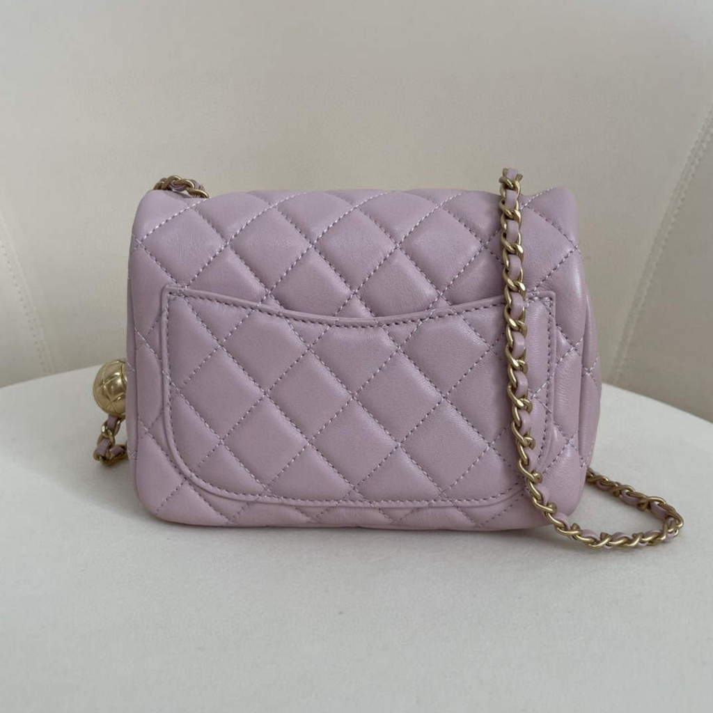 Chanel AS1786 Flap Bag Shoulder Handbag Lambskin Light Purple | chanel as1786 flap bag shoulder handbag lambskin light purple luxibags.ru 7