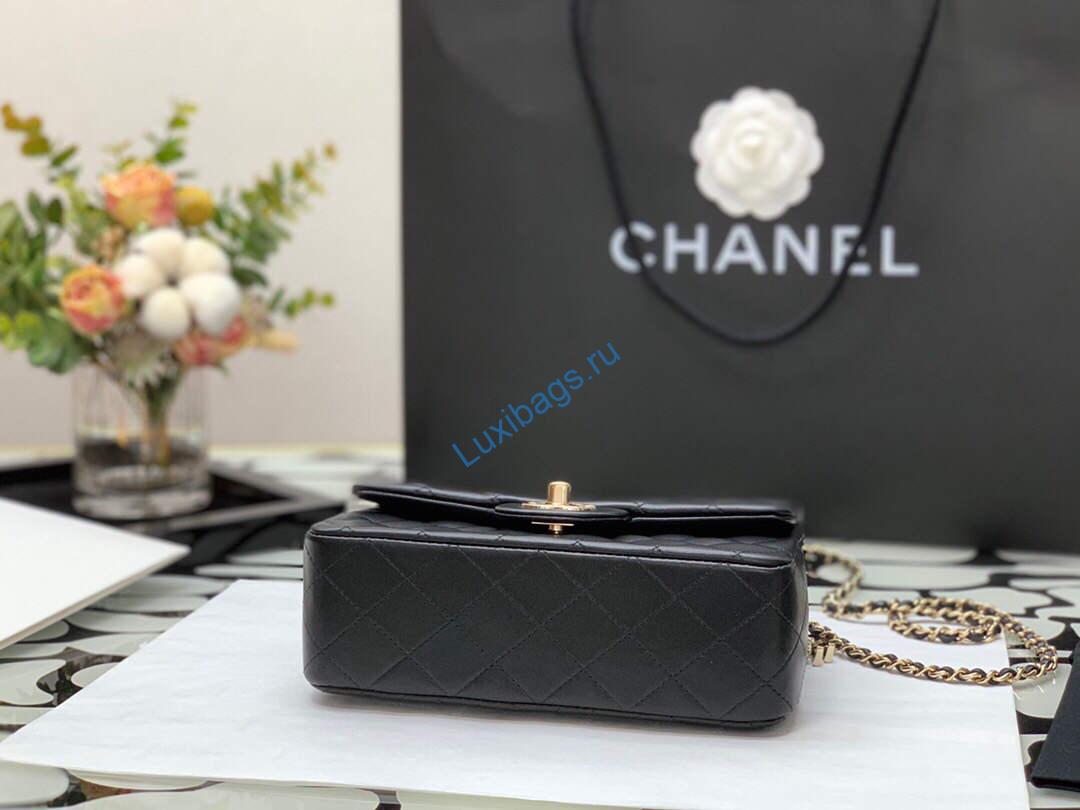 chanel as2431 mini flap lambskin bag with top handle black lion bright gold 5 Chanel AS2431 Mini flap Lambskin bag with top handle Black Lion Bright Gold | chanel as2431 mini flap lambskin bag with top handle black bright gold 06
