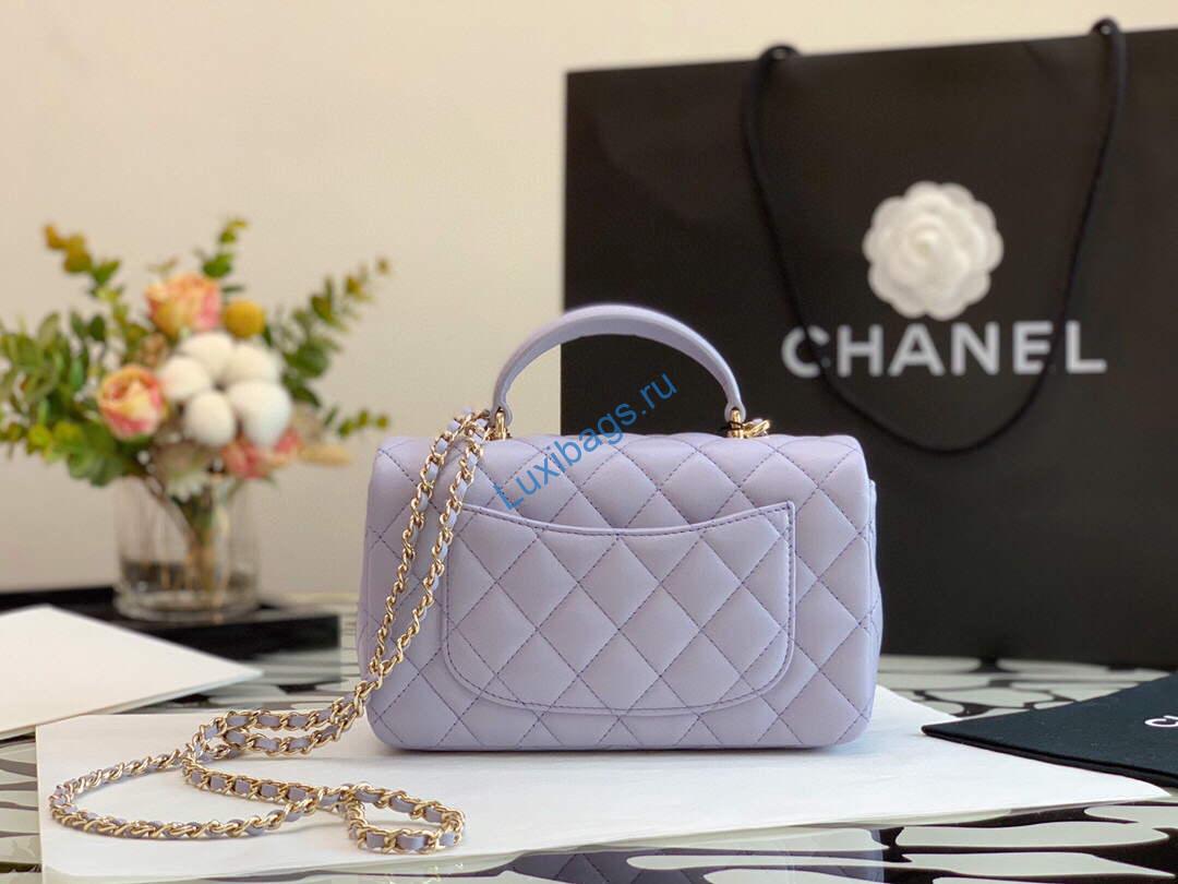 chanel as2431 mini flap lambskin bag with top handle purple light gold 6 Chanel AS2431 Mini flap Lambskin bag with top handle Purple Light gold | chanel as2431 mini flap lambskin bag with top handle purple light gold luxibags.ru 47