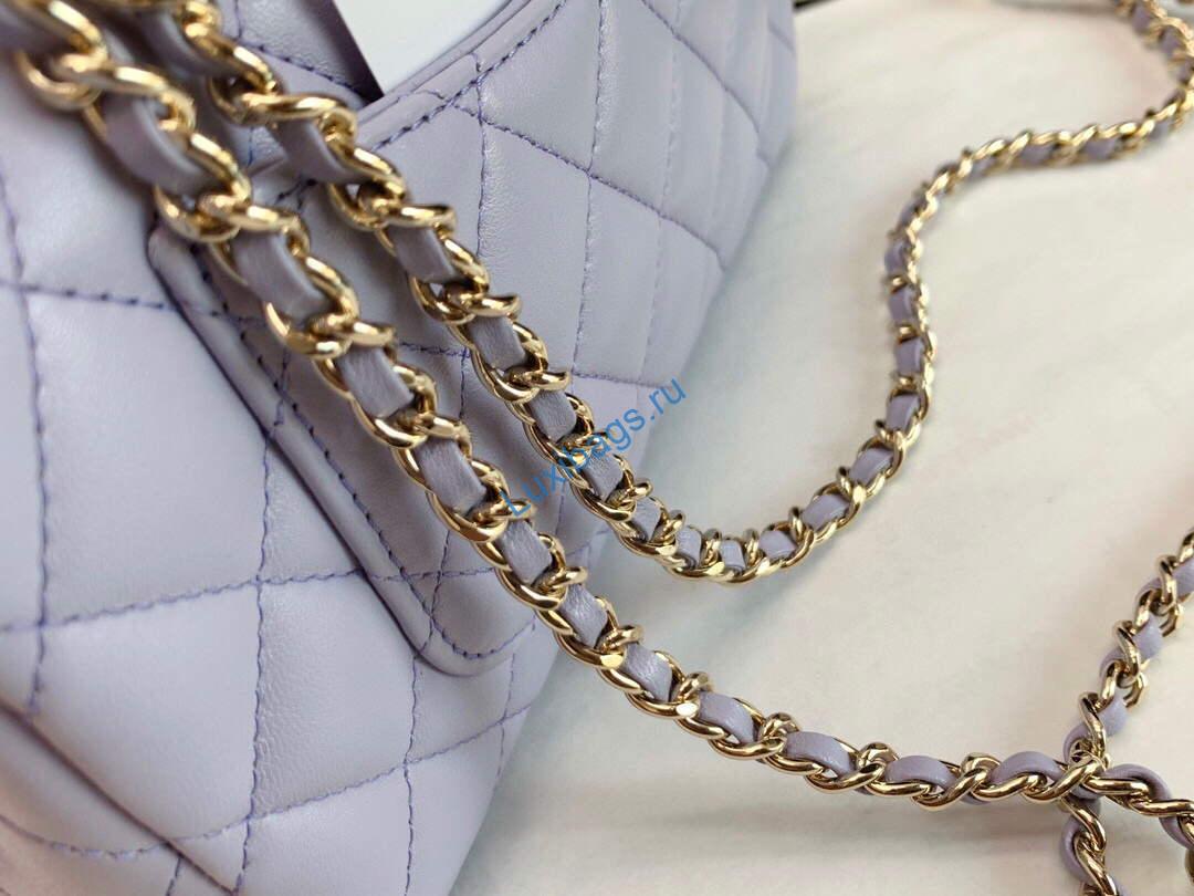 chanel as2431 mini flap lambskin bag with top handle purple light gold 5 Chanel AS2431 Mini flap Lambskin bag with top handle Purple Light gold | chanel as2431 mini flap lambskin bag with top handle purple light gold luxibags.ru 48