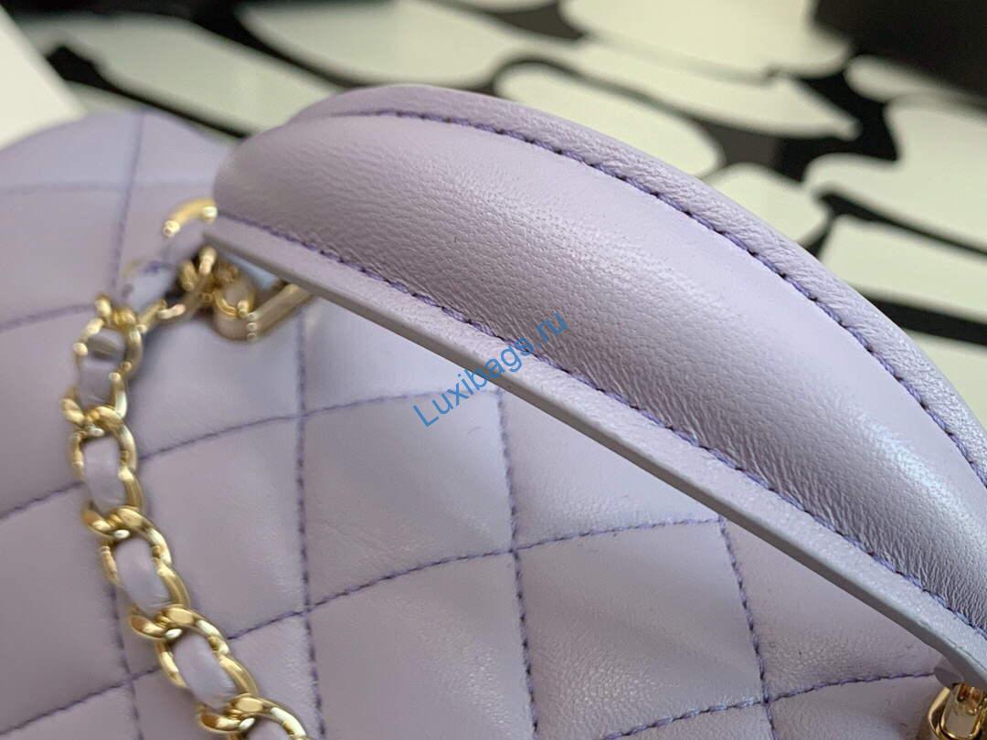 chanel as2431 mini flap lambskin bag with top handle purple light gold 3 Chanel AS2431 Mini flap Lambskin bag with top handle Purple Light gold | chanel as2431 mini flap lambskin bag with top handle purple light gold luxibags.ru 50