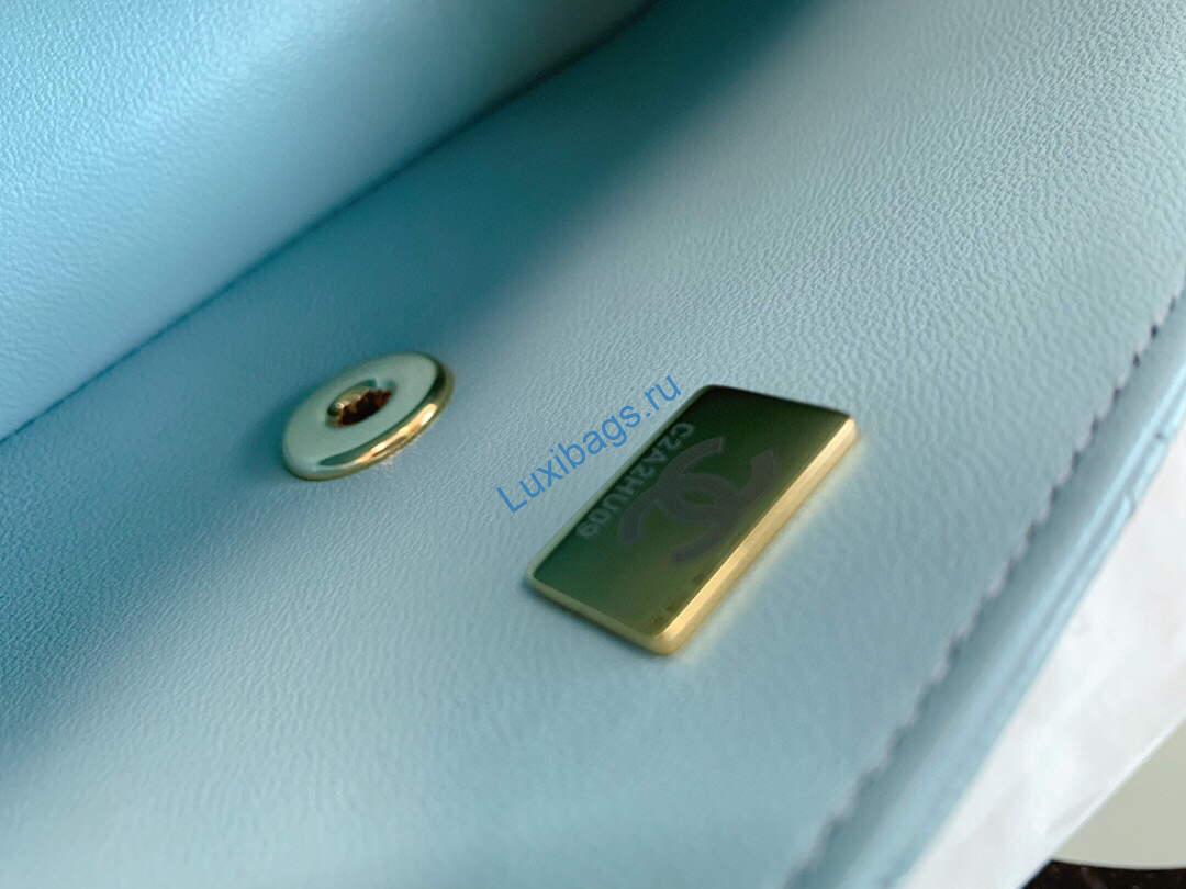 chanel as2431 mini flap lambskin bag with top handle lake blue light gold 8 Chanel AS2431 Mini flap Lambskin bag with top handle Lake Blue Light gold | chanel as2431 mini flap lambskin bag with top handle purple light gold luxibags.ru 54
