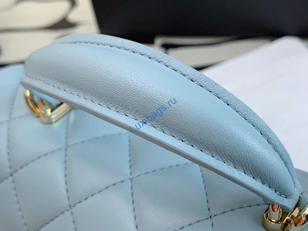 chanel as2431 mini flap lambskin bag with top handle lake blue light gold 5 Chanel AS2431 Mini flap Lambskin bag with top handle Lake Blue Light gold | chanel as2431 mini flap lambskin bag with top handle purple light gold luxibags.ru 57