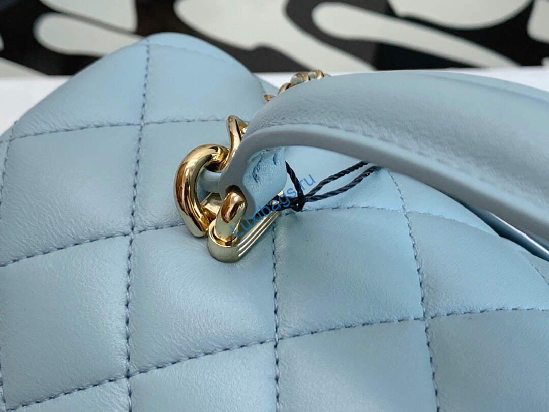 chanel as2431 mini flap lambskin bag with top handle lake blue light gold 3 Chanel AS2431 Mini flap Lambskin bag with top handle Lake Blue Light gold | chanel as2431 mini flap lambskin bag with top handle purple light gold luxibags.ru 59