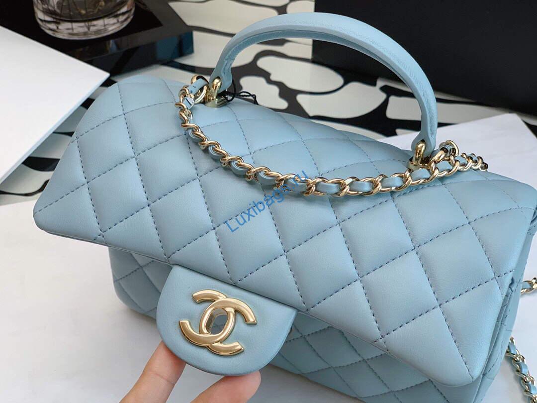 chanel as2431 mini flap lambskin bag with top handle lake blue light gold 2 Chanel AS2431 Mini flap Lambskin bag with top handle Lake Blue Light gold | chanel as2431 mini flap lambskin bag with top handle purple light gold luxibags.ru 60