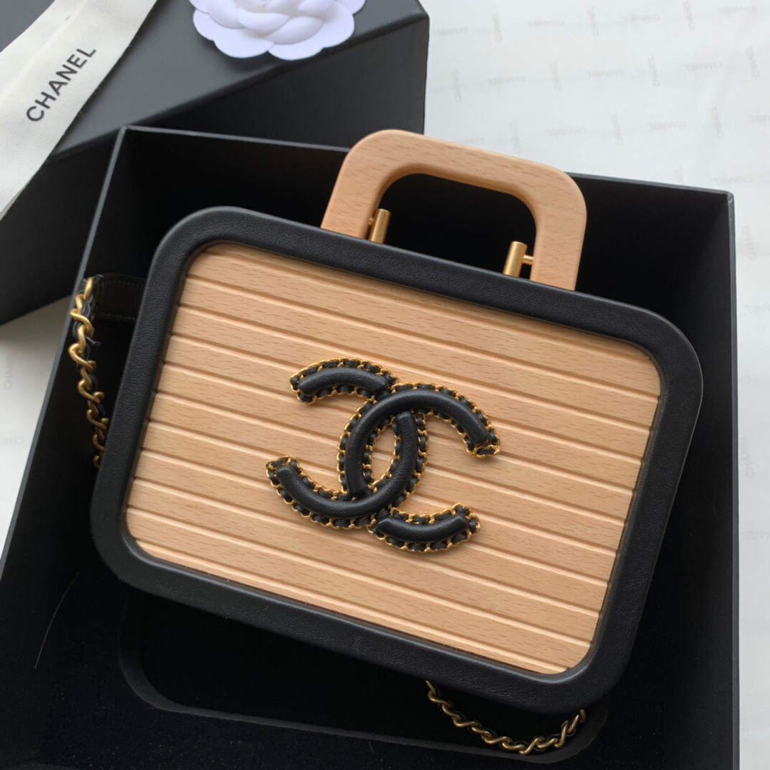 Chanel AS2926 Chanel Vanity Case Beech Wood Box Bag | chanel as2920 chanel vanity case beech wood box bag 02