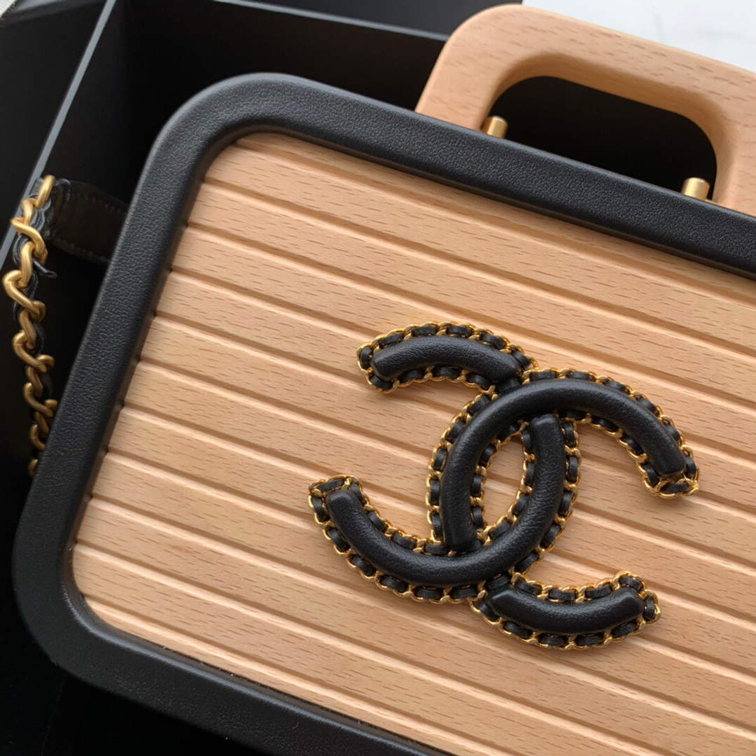 Chanel AS2926 Chanel Vanity Case Beech Wood Box Bag | chanel as2920 chanel vanity case beech wood box bag 03