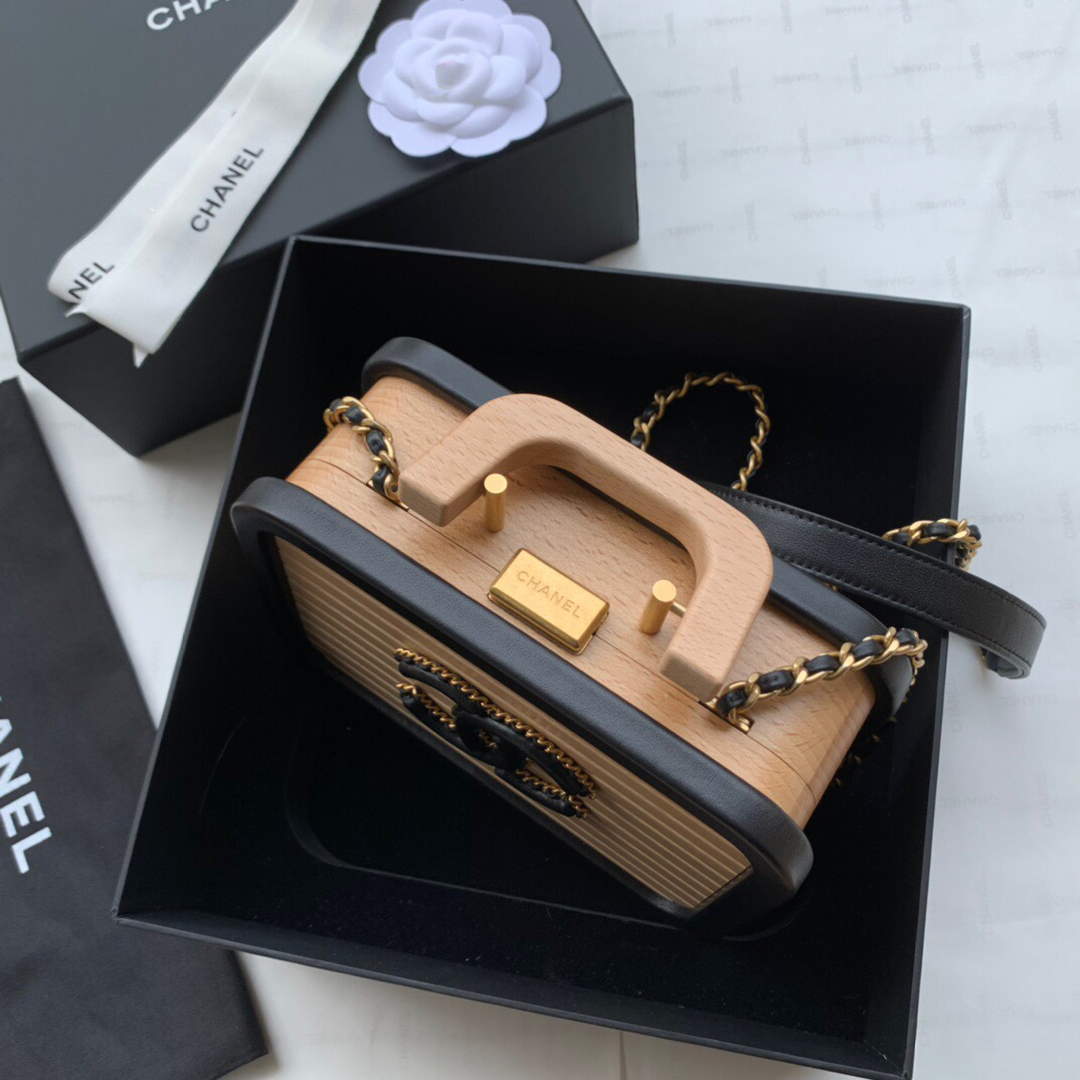 Chanel AS2926 Chanel Vanity Case Beech Wood Box Bag | chanel as2920 chanel vanity case beech wood box bag 04