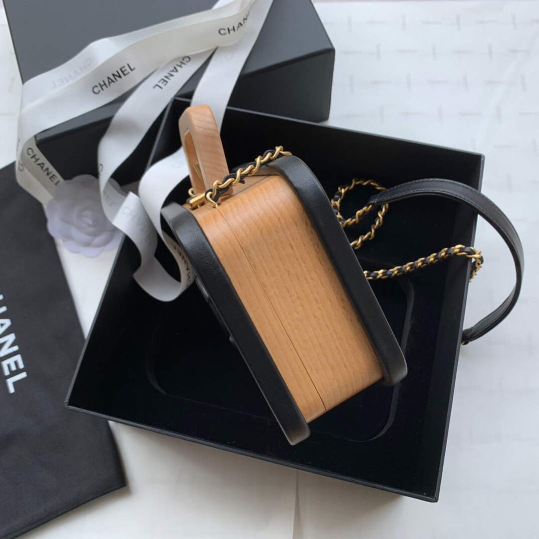 Chanel AS2926 Chanel Vanity Case Beech Wood Box Bag | chanel as2920 chanel vanity case beech wood box bag 05