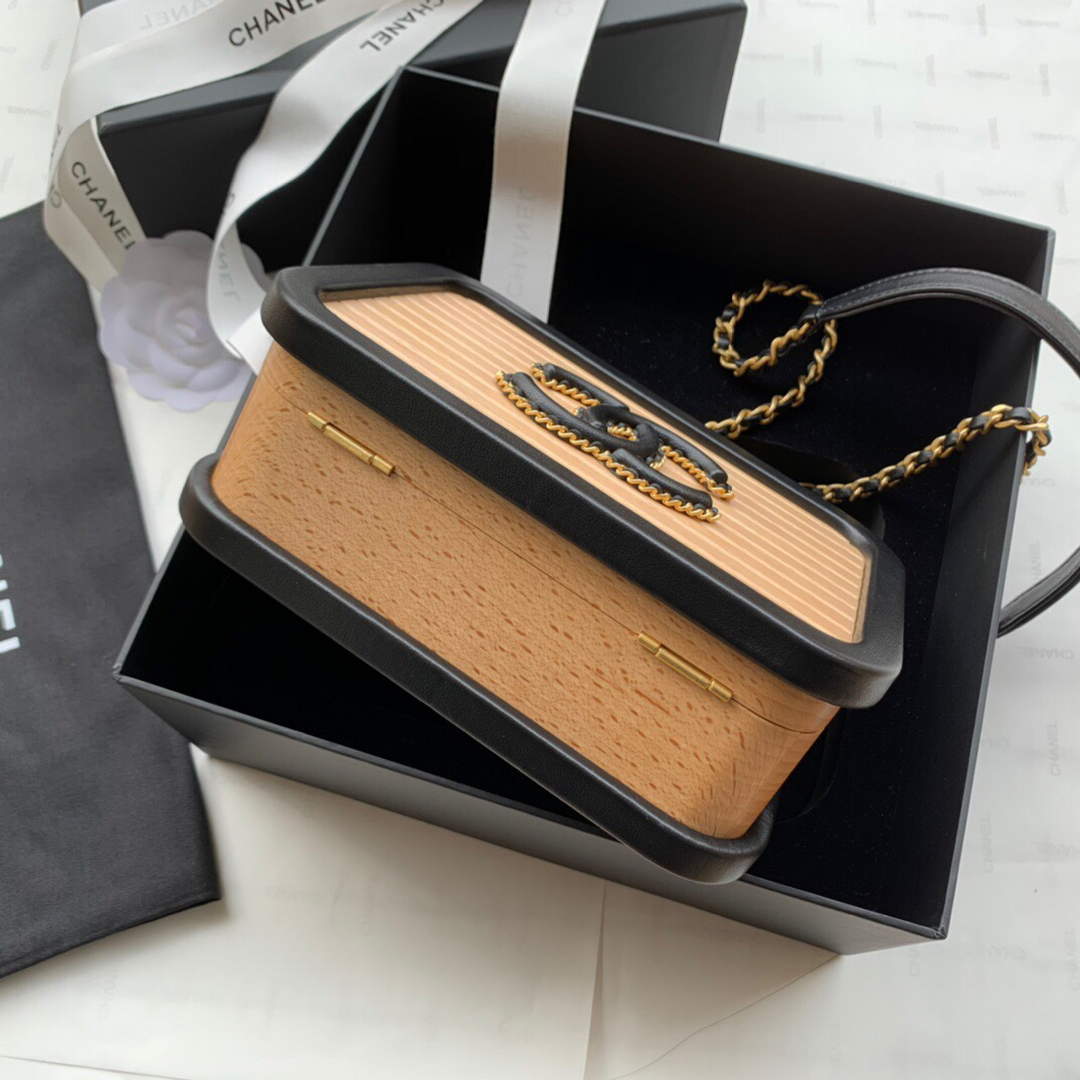 Chanel AS2926 Chanel Vanity Case Beech Wood Box Bag | chanel as2920 chanel vanity case beech wood box bag 06