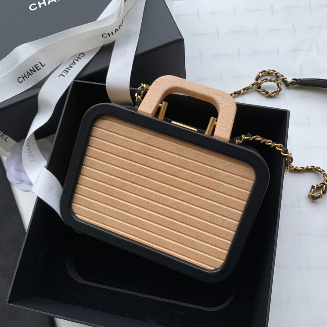 Chanel AS2926 Chanel Vanity Case Beech Wood Box Bag | chanel as2920 chanel vanity case beech wood box bag 07
