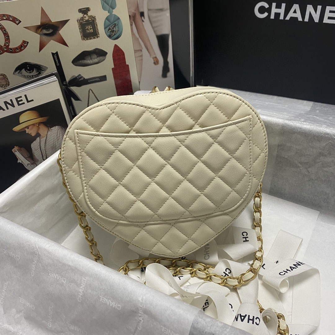Chanel AS2928 Flap Large Heart Bag Lambskin AS3191 Beige | chanel as2928 flap large heart bag lambskin purple 11