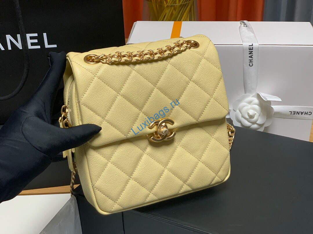 Chanel AS3108 Chanel flap bag Calfskin Yellow | chanel as3108 chanel flap bag lambskin yellow 02