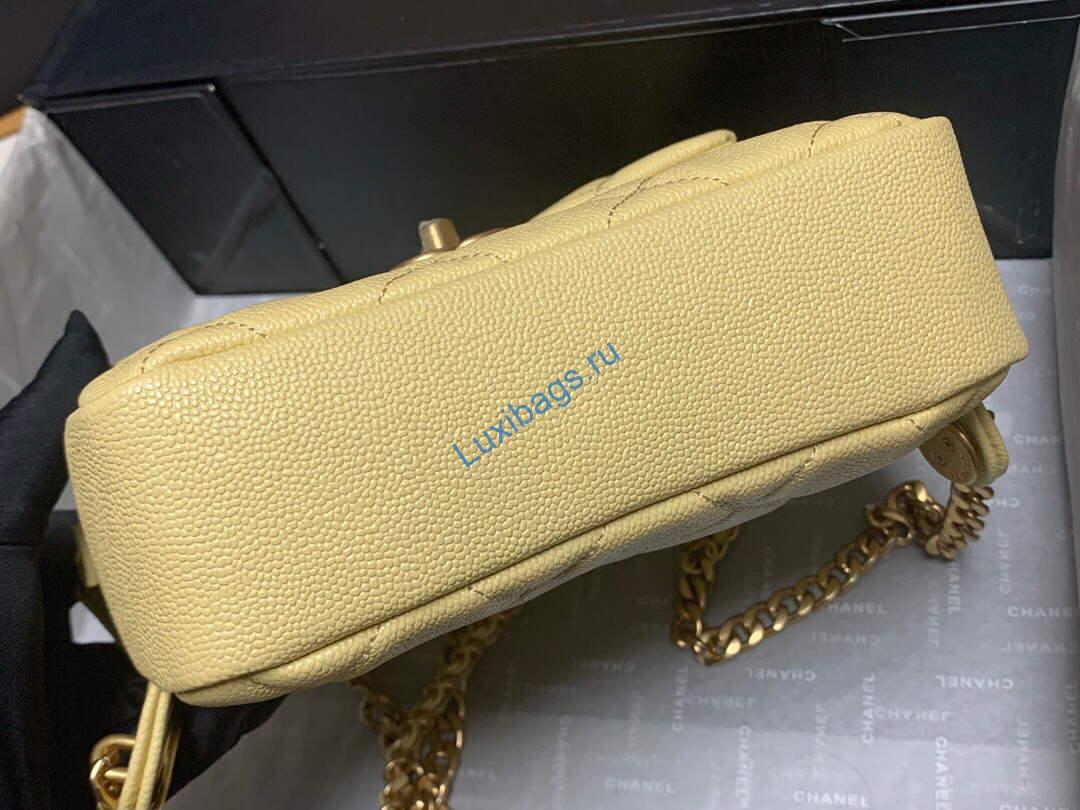 Chanel AS3108 Chanel flap bag Calfskin Yellow | chanel as3108 chanel flap bag lambskin yellow 07