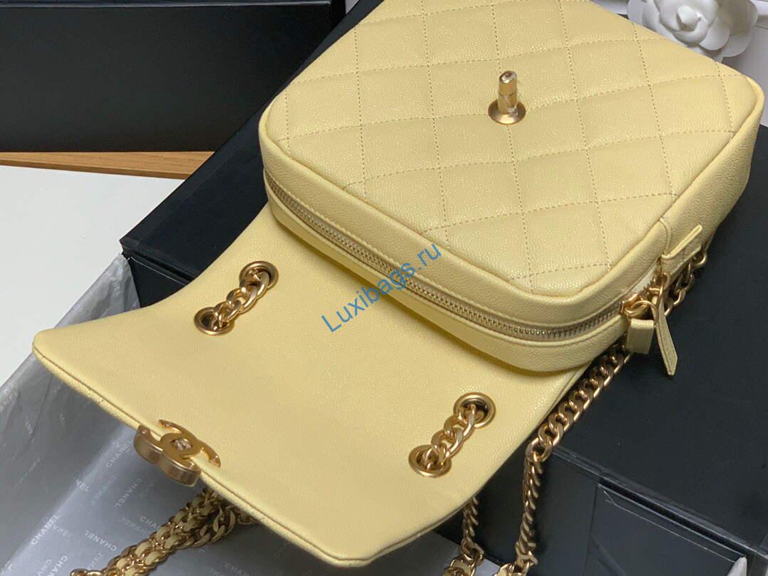 Chanel AS3108 Chanel flap bag Calfskin Yellow | chanel as3108 chanel flap bag lambskin yellow 08